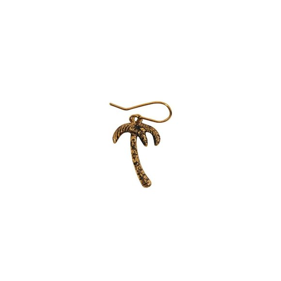 Saint Laurent Unisex Palm Tree Gold Brass Dangle Earring Hedi Slimane Boho Chic - Picture 4 of 7
